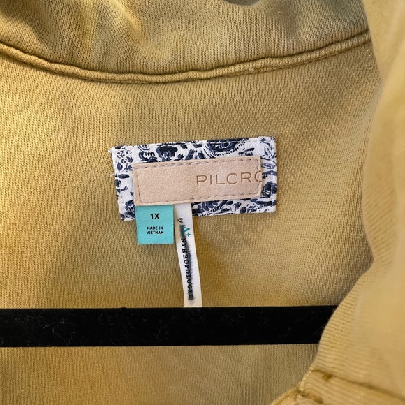 Anthropologie Pilcro Mustard Yellow Distressed Knit Jacket - Picture 2 of 5